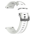 Cinturino per orologio in silicone bicolore con motivo a saia verticale., 22mm