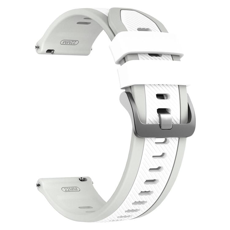 Cinturino per orologio in silicone bicolore con motivo a saia verticale., 22mm