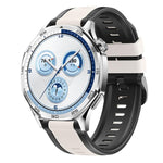 Cinturino per orologio in silicone bicolore con motivo a saia verticale., 22mm