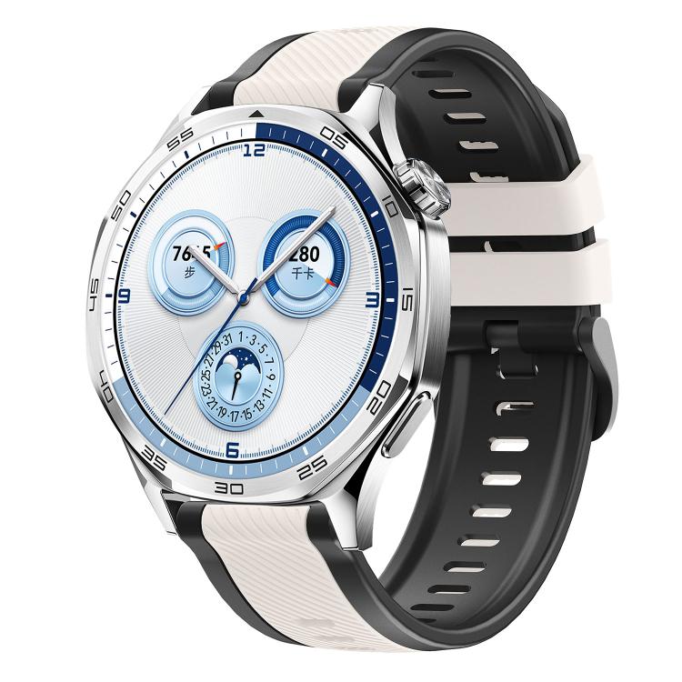 Cinturino per orologio in silicone bicolore con motivo a saia verticale., 22mm