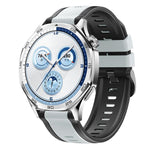 Cinturino per orologio in silicone bicolore con motivo a saia verticale., 22mm