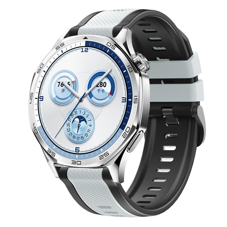 Cinturino per orologio in silicone bicolore con motivo a saia verticale., 22mm