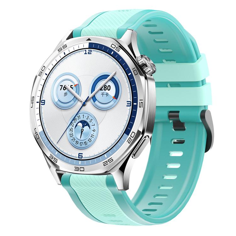 Cinturino per orologio in silicone bicolore con motivo a saia verticale., 22mm