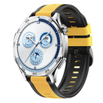Cinturino per orologio in silicone bicolore con motivo a saia verticale., 22mm