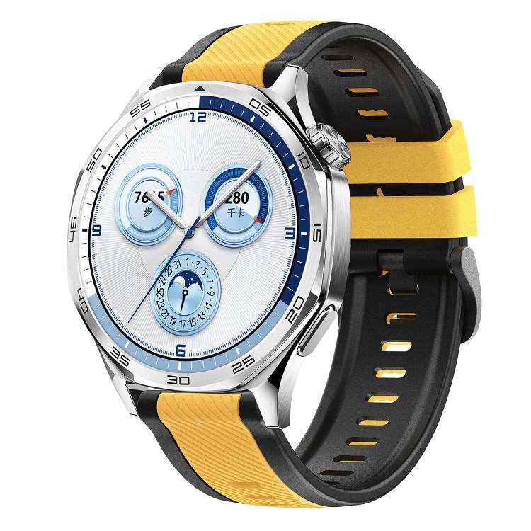 Cinturino per orologio in silicone bicolore con motivo a saia verticale., 22mm