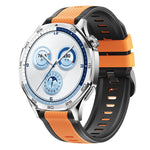 Cinturino per orologio in silicone bicolore con motivo a saia verticale., 22mm