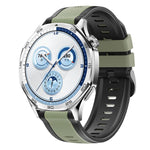 Cinturino per orologio in silicone bicolore con motivo a saia verticale., 22mm