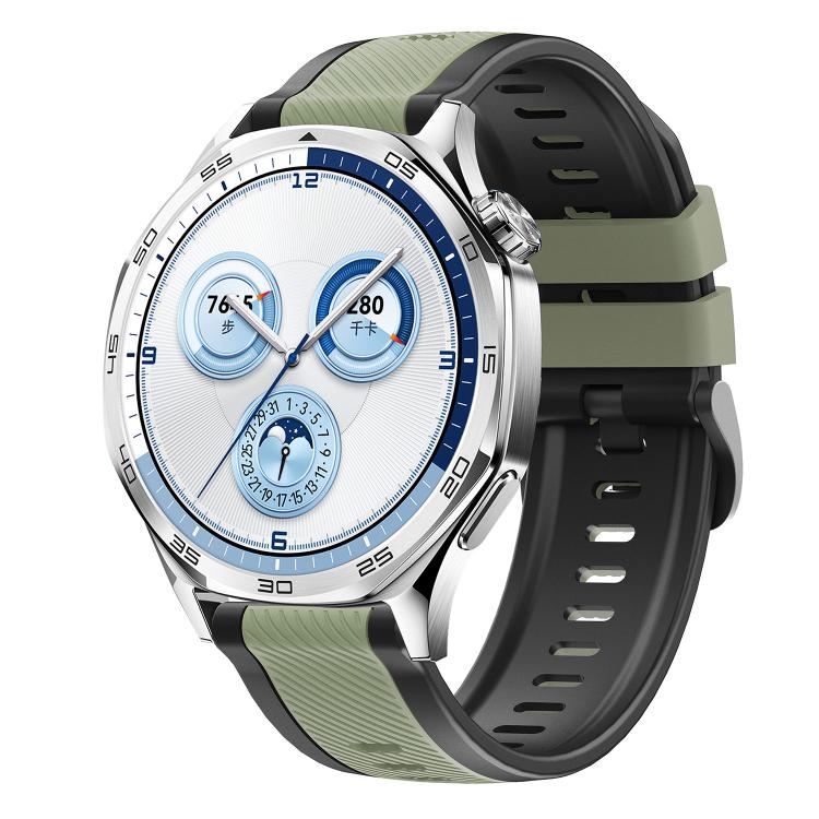Cinturino per orologio in silicone bicolore con motivo a saia verticale., 22mm