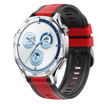 Cinturino per orologio in silicone bicolore con motivo a saia verticale., 22mm