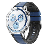 Cinturino per orologio in silicone bicolore con motivo a saia verticale., 22mm