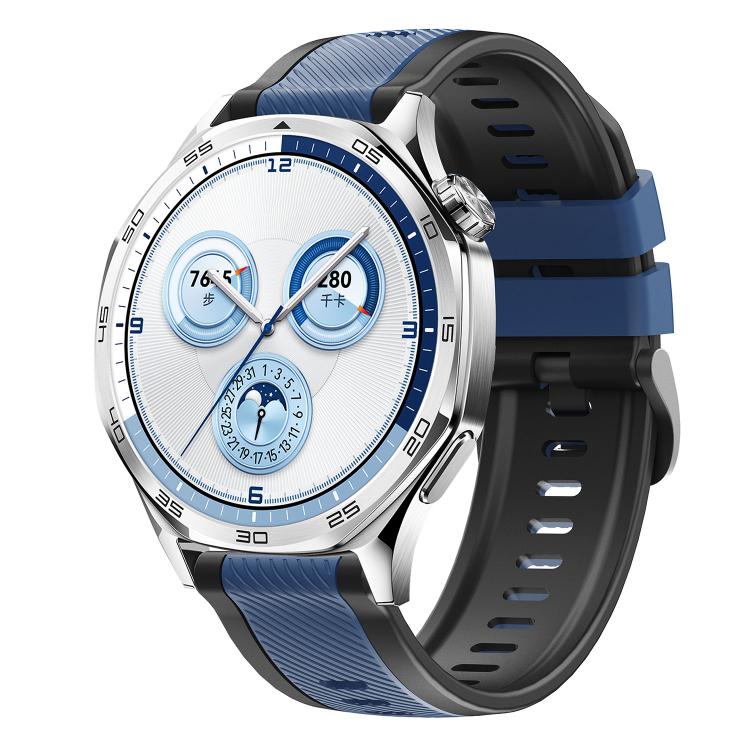Cinturino per orologio in silicone bicolore con motivo a saia verticale., 22mm