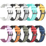 Cinturino per orologio in silicone bicolore con motivo a saia verticale., 22mm
