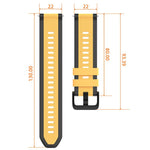 Cinturino per orologio in silicone bicolore con motivo a saia verticale., 22mm
