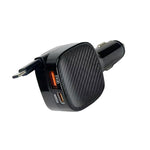 Caricabatterie da auto 3 in 1 con cavo Type-C 70 cm PD3.0