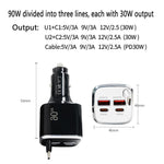 Cavo Type-C 40 cm con caricabatterie auto USB PD3.0 QC3.0