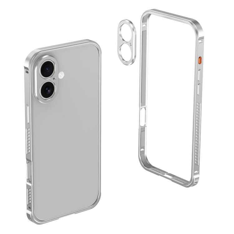 Custodia Armor con telaio in metallo antiscivolo su entrambi i lati e copriobiettivo., For iPhone 16 Plus, For iPhone 15 Pro Max, For iPhone 15 Pro, For iPhone 15 Plus
