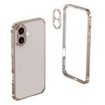 Custodia Armor con telaio in metallo antiscivolo su entrambi i lati e copriobiettivo., For iPhone 16 Plus, For iPhone 15 Pro Max, For iPhone 15 Pro, For iPhone 15 Plus
