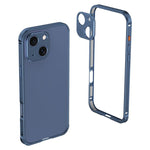 Custodia Armor con telaio in metallo antiscivolo su entrambi i lati e copriobiettivo., For iPhone 15, For iPhone 14 Plus, For iPhone 14, For iPhone 14 Pro