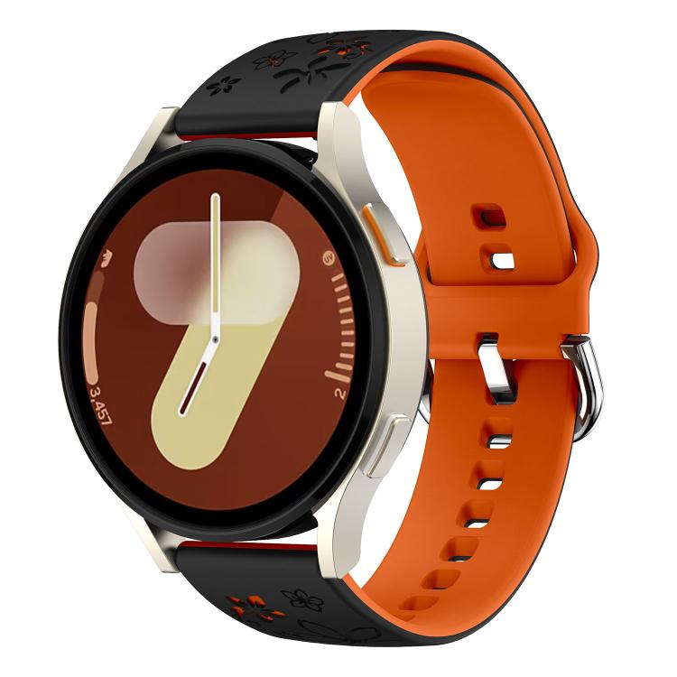 Cinturino per orologio in silicone bicolore inciso, 22mm