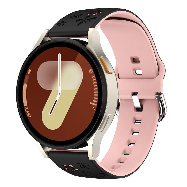 Cinturino per orologio in silicone bicolore inciso, 22mm