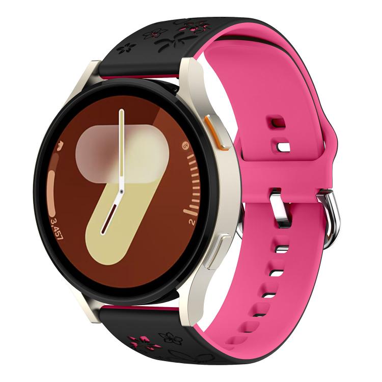 Cinturino per orologio in silicone bicolore inciso, 22mm