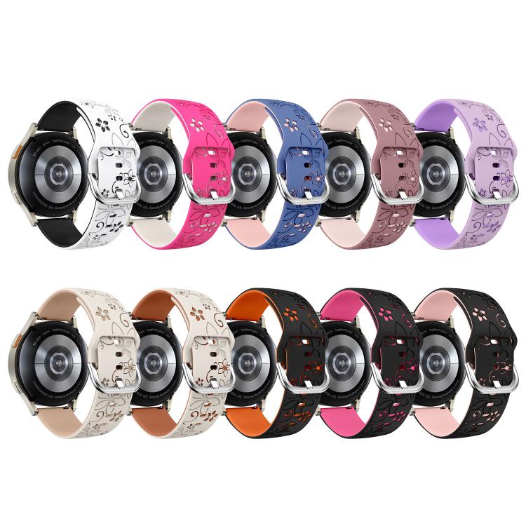 Cinturino per orologio in silicone bicolore inciso, 22mm