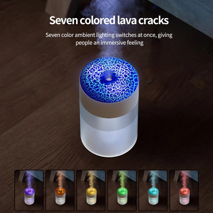 Umidificatore con luce ambientale a 7 colori che simula una crepa lavica., Simulated Lava Crack