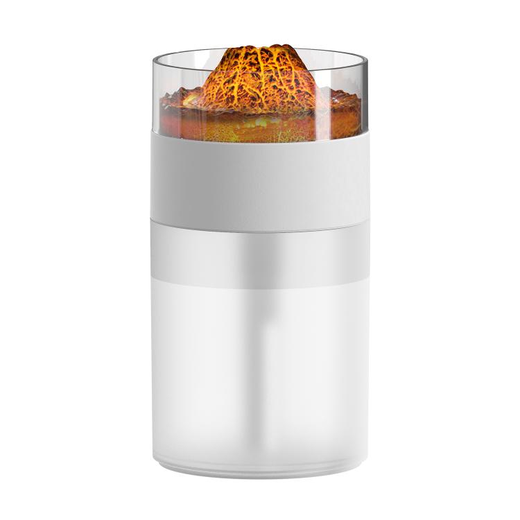 Umidificatore con luce ambientale a 7 colori e effetto vulcano simulato., Simulated Volcano