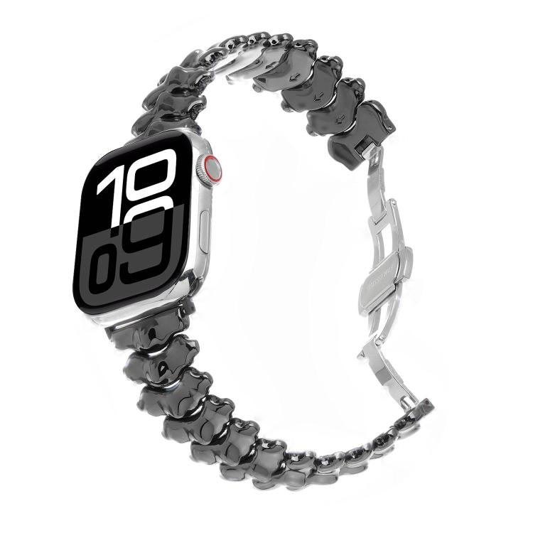 Cinturino per orologio in lega di zinco con chiusura a farfalla e motivo a spina di drago., For Apple Watch 46mm / 49mm / 45mm / 44mm, For Apple Watch 42mm / 41mm / 40mm / 38mm