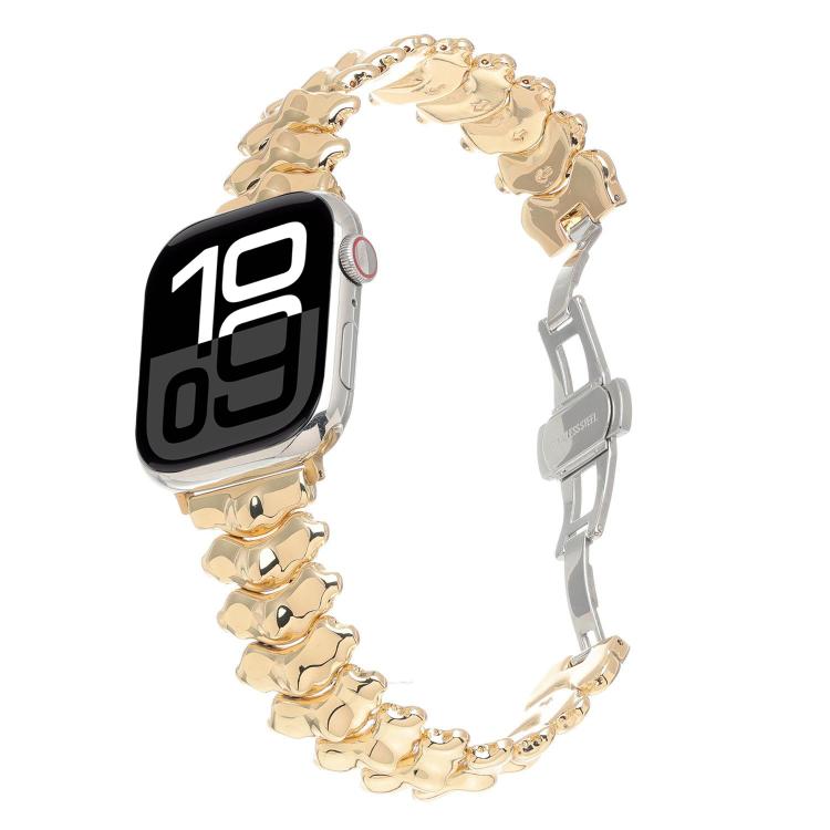 Cinturino per orologio in lega di zinco con chiusura a farfalla e motivo a spina di drago., For Apple Watch 46mm / 49mm / 45mm / 44mm, For Apple Watch 42mm / 41mm / 40mm / 38mm