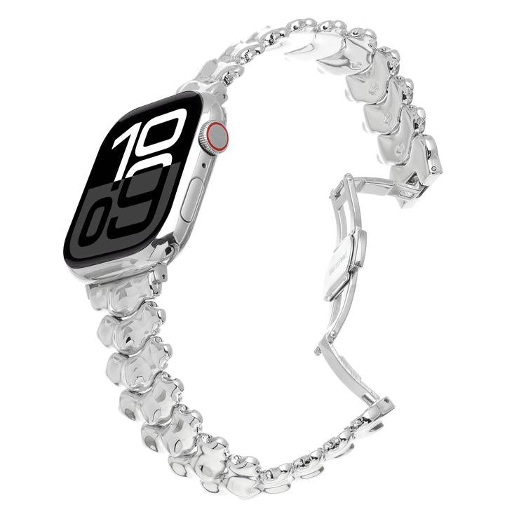 Cinturino per orologio in lega di zinco con chiusura a farfalla e motivo a spina di drago., For Apple Watch 46mm / 49mm / 45mm / 44mm, For Apple Watch 42mm / 41mm / 40mm / 38mm
