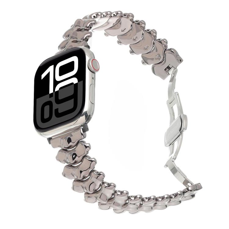 Cinturino per orologio in lega di zinco con chiusura a farfalla e motivo a spina di drago., For Apple Watch 46mm / 49mm / 45mm / 44mm, For Apple Watch 42mm / 41mm / 40mm / 38mm