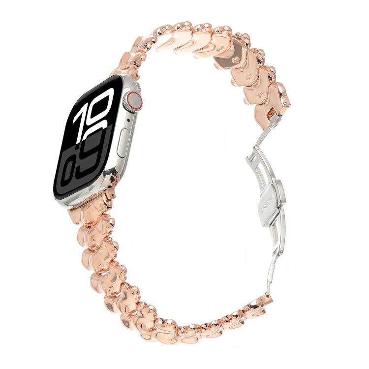 Cinturino per orologio in lega di zinco con chiusura a farfalla e motivo a spina di drago., For Apple Watch 46mm / 49mm / 45mm / 44mm, For Apple Watch 42mm / 41mm / 40mm / 38mm