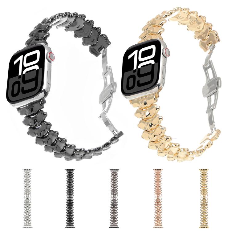Cinturino per orologio in lega di zinco con chiusura a farfalla e motivo a spina di drago., For Apple Watch 46mm / 49mm / 45mm / 44mm, For Apple Watch 42mm / 41mm / 40mm / 38mm