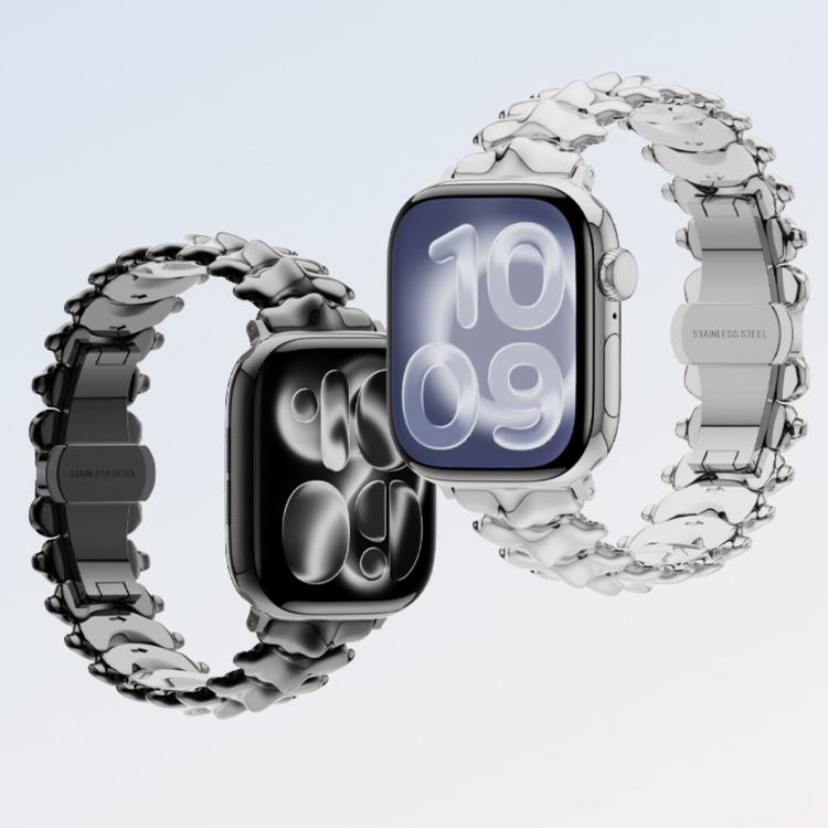 Cinturino per orologio in lega di zinco con chiusura a farfalla e motivo a spina di drago., For Apple Watch 46mm / 49mm / 45mm / 44mm, For Apple Watch 42mm / 41mm / 40mm / 38mm
