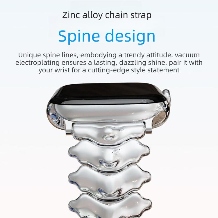 Cinturino per orologio in lega di zinco con chiusura a farfalla e motivo a spina di drago., For Apple Watch 46mm / 49mm / 45mm / 44mm, For Apple Watch 42mm / 41mm / 40mm / 38mm
