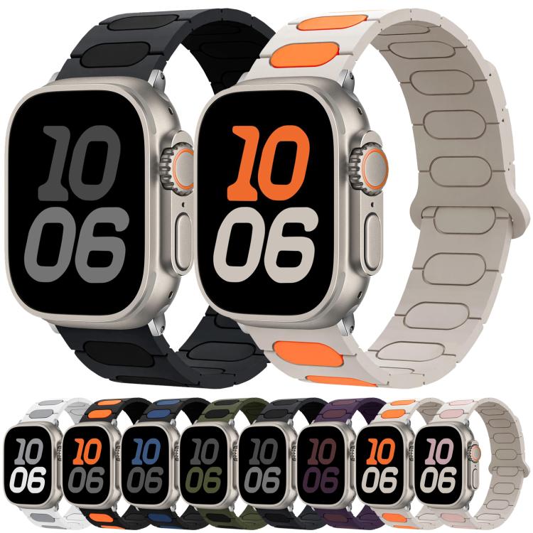 Cinturino ovale magnetico in silicone per orologio, For Apple Watch 46mm / 49mm / 45mm / 44mm, For Apple Watch 42mm / 41mm / 40mm / 38mm