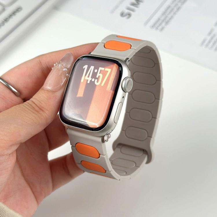 Cinturino ovale magnetico in silicone per orologio, For Apple Watch 46mm / 49mm / 45mm / 44mm, For Apple Watch 42mm / 41mm / 40mm / 38mm