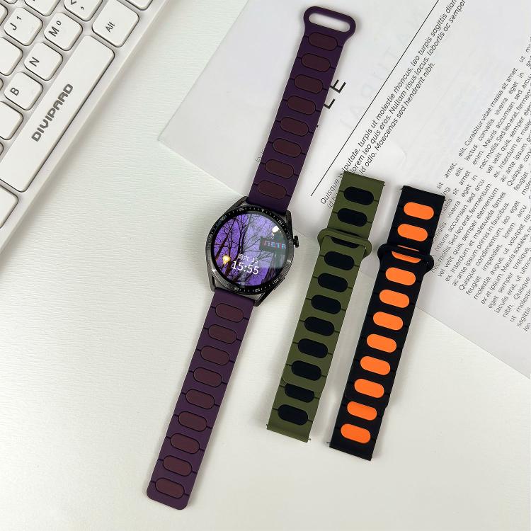 Cinturino ovale magnetico in silicone per orologio, 18mm, 20mm, 22mm