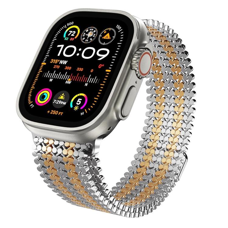 Cinturino per orologio magnetico in acciaio inossidabile con disposizione molecolare., For Apple Watch 46mm / 49mm / 45mm / 44mm, For Apple Watch 42mm / 41mm / 40mm / 38mm