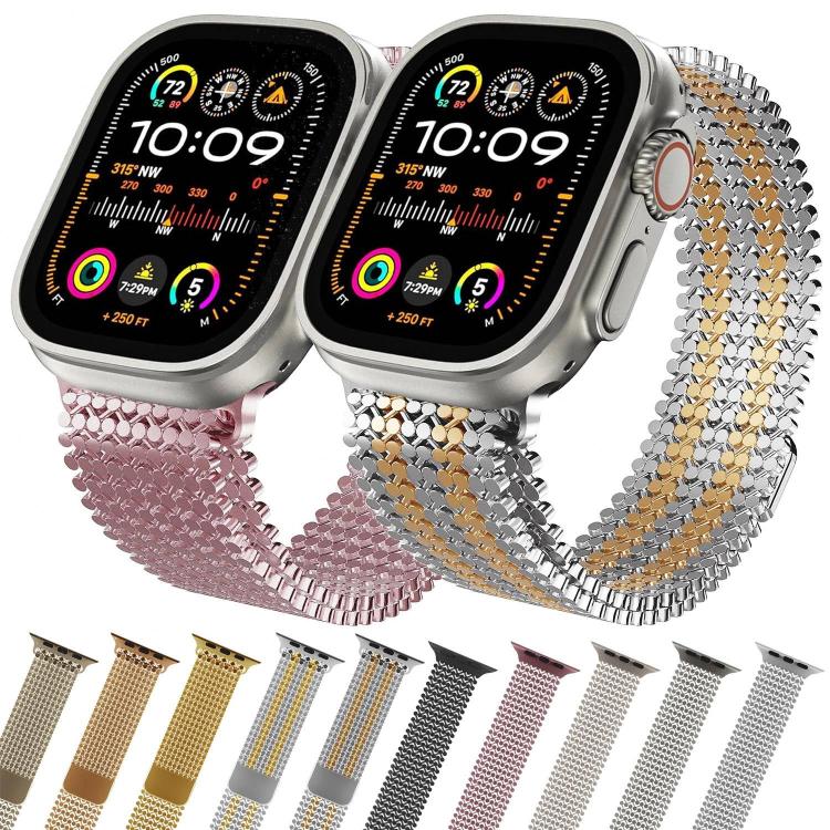 Cinturino per orologio magnetico in acciaio inossidabile con disposizione molecolare., For Apple Watch 46mm / 49mm / 45mm / 44mm, For Apple Watch 42mm / 41mm / 40mm / 38mm
