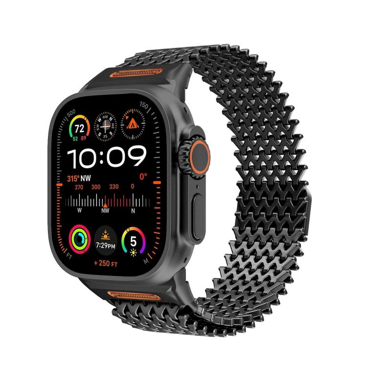 Cinturino per orologio magnetico in acciaio inossidabile a scheletro lungo tipo W, For Apple Watch 46mm / 49mm / 45mm / 44mm