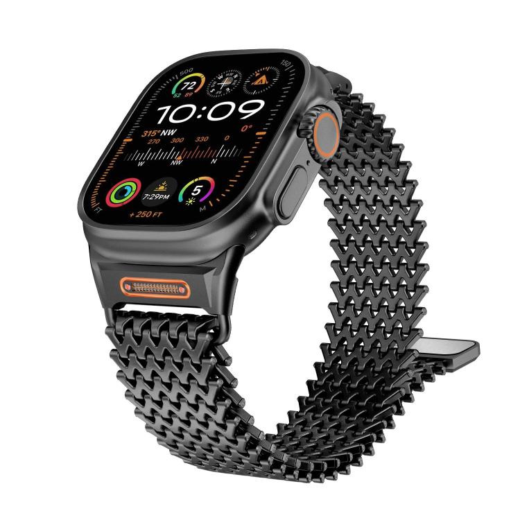 Cinturino per orologio magnetico in acciaio inossidabile a scheletro lungo tipo W, For Apple Watch 46mm / 49mm / 45mm / 44mm