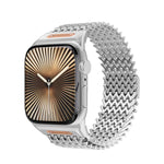 Cinturino per orologio magnetico in acciaio inossidabile a scheletro lungo tipo W, For Apple Watch 46mm / 49mm / 45mm / 44mm