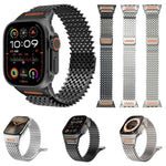 Cinturino per orologio magnetico in acciaio inossidabile a scheletro lungo tipo W, For Apple Watch 46mm / 49mm / 45mm / 44mm