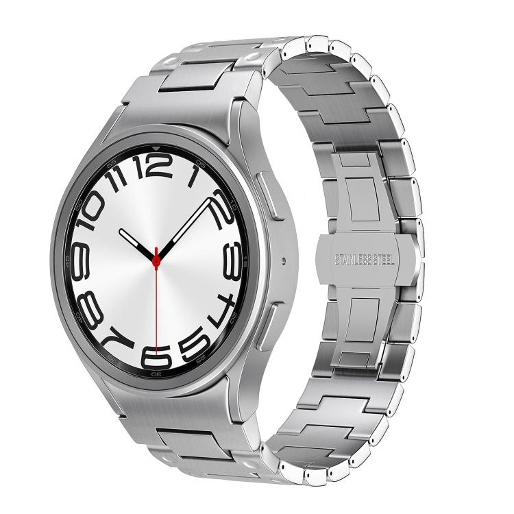 Cinturino in metallo con chiusura a farfalla meccanica a pulsante., For Samsung Galaxy Watch FE / 7 / 6 / 5 / 4