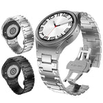 Cinturino in metallo con chiusura a farfalla meccanica a pulsante., For Samsung Galaxy Watch FE / 7 / 6 / 5 / 4