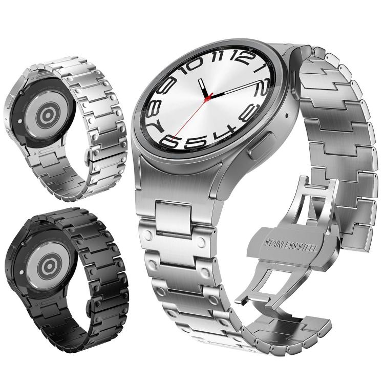 Cinturino in metallo con chiusura a farfalla meccanica a pulsante., For Samsung Galaxy Watch FE / 7 / 6 / 5 / 4