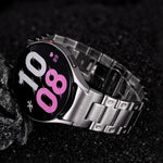 Cinturino in metallo con chiusura a farfalla meccanica a pulsante., For Samsung Galaxy Watch FE / 7 / 6 / 5 / 4
