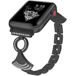 Cinturino per orologio in metallo con diamanti incastonati a conchiglia, For Apple Watch 46mm / 49mm / 45mm / 44mm, For Apple Watch 42mm / 41mm / 40mm / 38mm